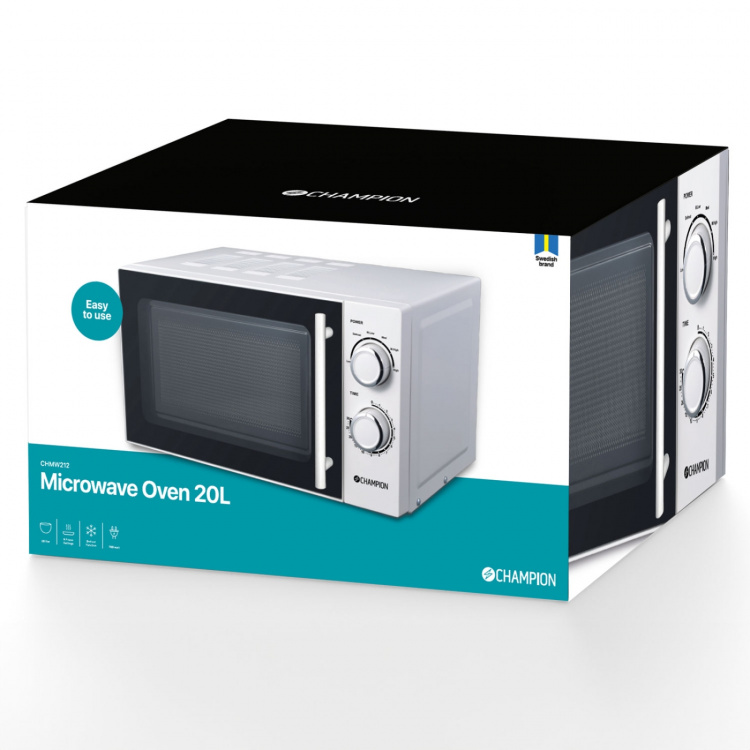 Champion Mikrobølgeovn 20L 700W MW212 Hvit Champion Mikrobølgeovn 20L 700W MW212 Hvit