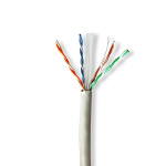 Nedis Nettverkskabelen Roll | CAT6 | Fast | U/UTP | Bare kobber | 305.0 m | Innendørs | Rund | LSZH | Grå | Trekkboks