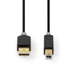 Nedis USB-kabel | USB 2.0 | USB-A Han | USB-B Han | 480 Mbps | Gull belagt | 1.00 m | Rund | PVC | Antrasitt | Boks Nedis USB-kabel | USB 2.0 | USB-A Han | USB-B Han | 480 Mbps | Gull belagt | 1.00 m | Rund | PVC | Antrasitt | Boks