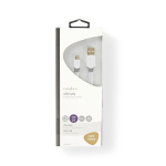 Nedis USB-kabel | USB 2.0 | USB-A Han | USB Micro-B Han | 480 Mbps | Gull belagt | 1.00 m | Flatt | PVC | Hvit | Vindus boks