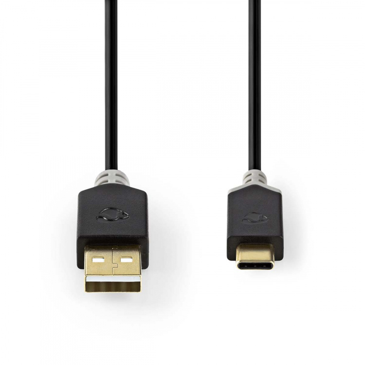Nedis USB-kabel | USB 2.0 | USB-A Han | USB-C™ Hann | 60 W | 480 Mbps | Gull belagt | 2.00 m | Rund | PVC | Antrasitt | Boks Nedis USB-kabel | USB 2.0 | USB-A Han | USB-C™ Hann | 60 W | 480 Mbps | Gull belagt | 2.00 m | Rund | PVC | Antrasitt | Boks
