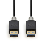Nedis USB-kabel | USB 3.2 Gen 1 | USB-A Han | USB-A Han | 5 Gbps | Gull belagt | 2.00 m | Rund | PVC | Antrasitt | Boks Nedis USB-kabel | USB 3.2 Gen 1 | USB-A Han | USB-A Han | 5 Gbps | Gull belagt | 2.00 m | Rund | PVC | Antrasitt | Boks