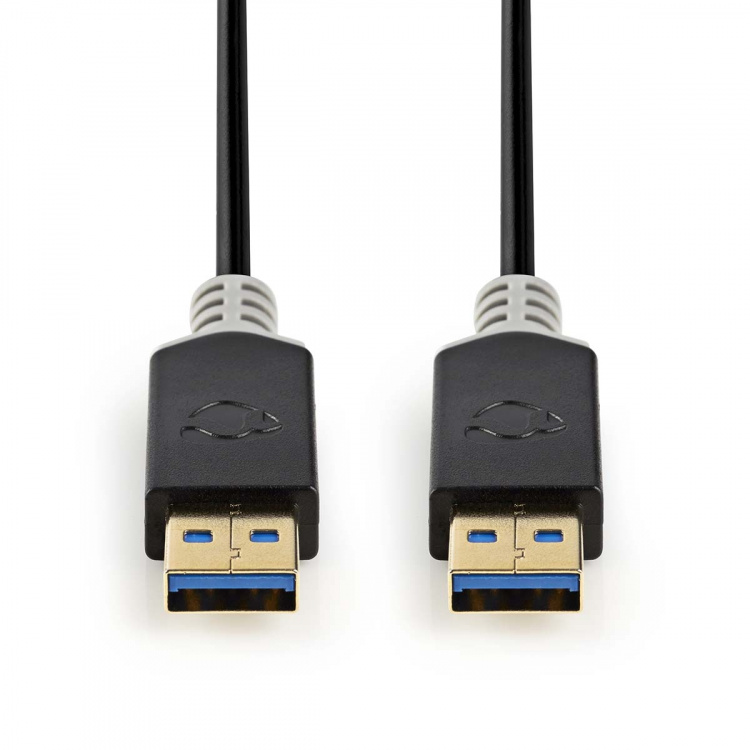 Nedis USB-kabel | USB 3.2 Gen 1 | USB-A Han | USB-A Han | 5 Gbps | Gull belagt | 2.00 m | Rund | PVC | Antrasitt | Boks Nedis USB-kabel | USB 3.2 Gen 1 | USB-A Han | USB-A Han | 5 Gbps | Gull belagt | 2.00 m | Rund | PVC | Antrasitt | Boks