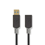 Nedis USB-kabel | USB 3.2 Gen 1 | USB-A Han | USB-A Hun | 5 Gbps | Gull belagt | 2.00 m | Rund | PVC | Antrasitt | Boks Nedis USB-kabel | USB 3.2 Gen 1 | USB-A Han | USB-A Hun | 5 Gbps | Gull belagt | 2.00 m | Rund | PVC | Antrasitt | Boks