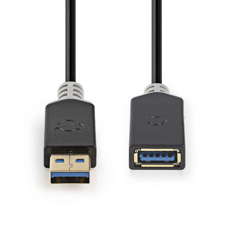 Nedis USB-kabel | USB 3.2 Gen 1 | USB-A Han | USB-A Hun | 5 Gbps | Gull belagt | 2.00 m | Rund | PVC | Antrasitt | Boks Nedis USB-kabel | USB 3.2 Gen 1 | USB-A Han | USB-A Hun | 5 Gbps | Gull belagt | 2.00 m | Rund | PVC | Antrasitt | Boks