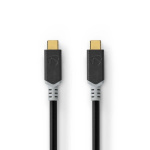 Nedis USB-kabel | USB 3.2 Gen 2x2 | USB-C™ Hann | USB-C™ Hann | 100 W | 4K@60Hz | 20 Gbps | Gull belagt | 2.00 m | Rund | PVC | Sølv | Boks Nedis USB-kabel | USB 3.2 Gen 2x2 | USB-C™ Hann | USB-C™ Hann | 100 W | 4K@60Hz | 20 Gbps | Gull belagt | 2.00 m | Rund | PVC | Sølv | Boks