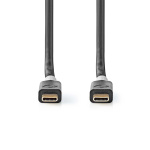 Nedis USB-kabel | USB 3.2 Gen 2x2 | USB-C™ Hann | USB-C™ Hann | 100 W | 4K@60Hz | 20 Gbps | Gull belagt | 2.00 m | Rund | PVC | Sølv | Boks Nedis USB-kabel | USB 3.2 Gen 2x2 | USB-C™ Hann | USB-C™ Hann | 100 W | 4K@60Hz | 20 Gbps | Gull belagt | 2.00 m | Rund | PVC | Sølv | Boks