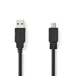 Nedis USB-kabel | USB 2.0 | USB-A Han | USB Micro-B Han | 480 Mbps | Nikkel belagt | 1.00 m | Rund | PVC | Sort | Boks Nedis USB-kabel | USB 2.0 | USB-A Han | USB Micro-B Han | 480 Mbps | Nikkel belagt | 1.00 m | Rund | PVC | Sort | Boks