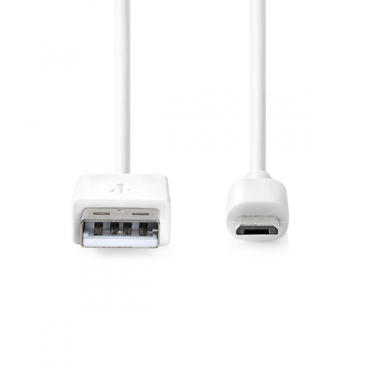Nedis USB-kabel | USB 2.0 | USB-A Han | USB Micro-B Han | 480 Mbps | Nikkel belagt | 1.00 m | Rund | PVC | Hvit | Boks Nedis USB-kabel | USB 2.0 | USB-A Han | USB Micro-B Han | 480 Mbps | Nikkel belagt | 1.00 m | Rund | PVC | Hvit | Boks