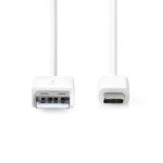 Nedis USB-kabel | USB 2.0 | USB-A Han | USB-C™ Hann | 60 W | 480 Mbps | Nikkel belagt | 1.00 m | Rund | PVC | Hvit | Boks