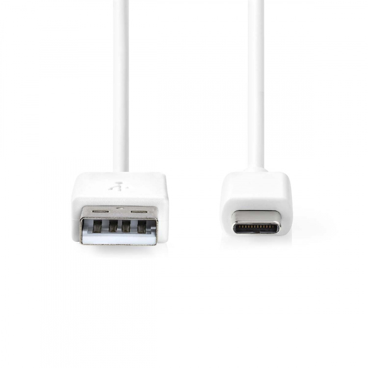 Nedis USB-kabel | USB 2.0 | USB-A Han | USB-C™ Hann | 60 W | 480 Mbps | Nikkel belagt | 1.00 m | Rund | PVC | Hvit | Boks