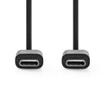 Nedis USB-kabel | USB 2.0 | USB-C™ Hann | USB-C™ Hann | 60 W | 480 Mbps | Nikkel belagt | 1.00 m | Rund | PVC | Sort | Boks