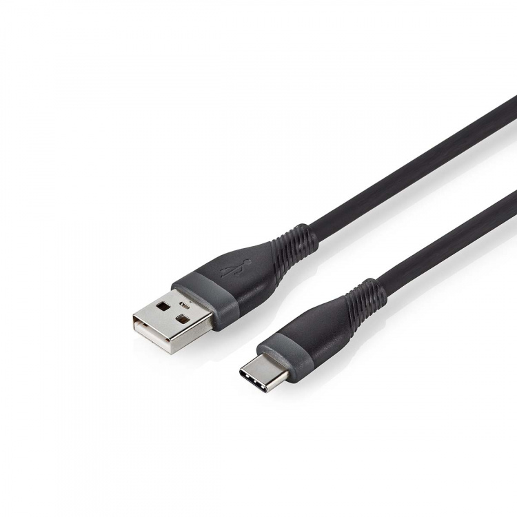Nedis USB-kabel | USB 2.0 | USB-A Han | USB-C™ Hann | 15 W | 480 Mbps | Nikkel belagt | 1.50 m | Rund | Silikon | Sort | Boks