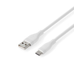 Nedis USB-kabel | USB 2.0 | USB-A Han | USB-C™ Hann | 15 W | 480 Mbps | Nikkel belagt | 1.50 m | Rund | Silikon | Hvit | Boks