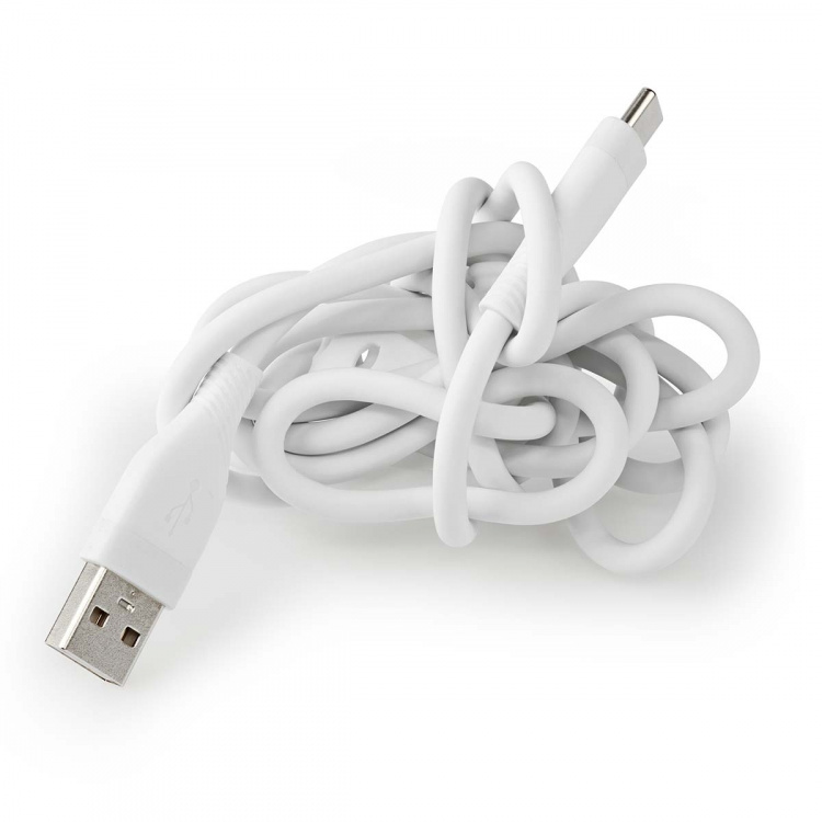 Nedis USB-kabel | USB 2.0 | USB-A Han | USB-C™ Hann | 15 W | 480 Mbps | Nikkel belagt | 1.50 m | Rund | Silikon | Hvit | Boks
