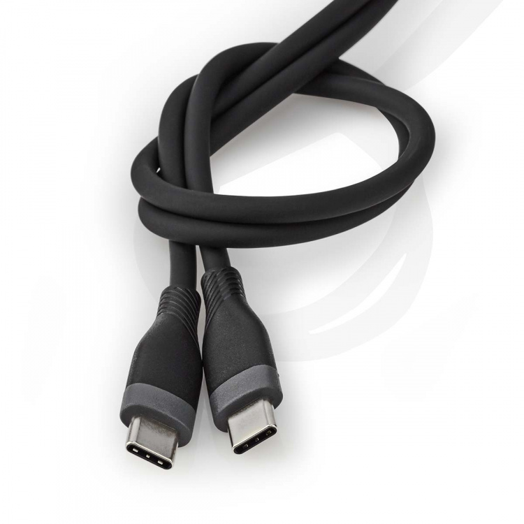 Nedis USB-kabel | USB 2.0 | USB-C™ Hann | USB-C™ Hann | 60 W | 480 Mbps | Nikkel belagt | 1.50 m | Rund | Silikon | Sort | Boks
