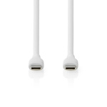 Nedis USB-kabel | USB 2.0 | USB-C™ Hann | USB-C™ Hann | 60 W | 480 Mbps | Nikkel belagt | 1.50 m | Rund | Silikon | Hvit | Boks