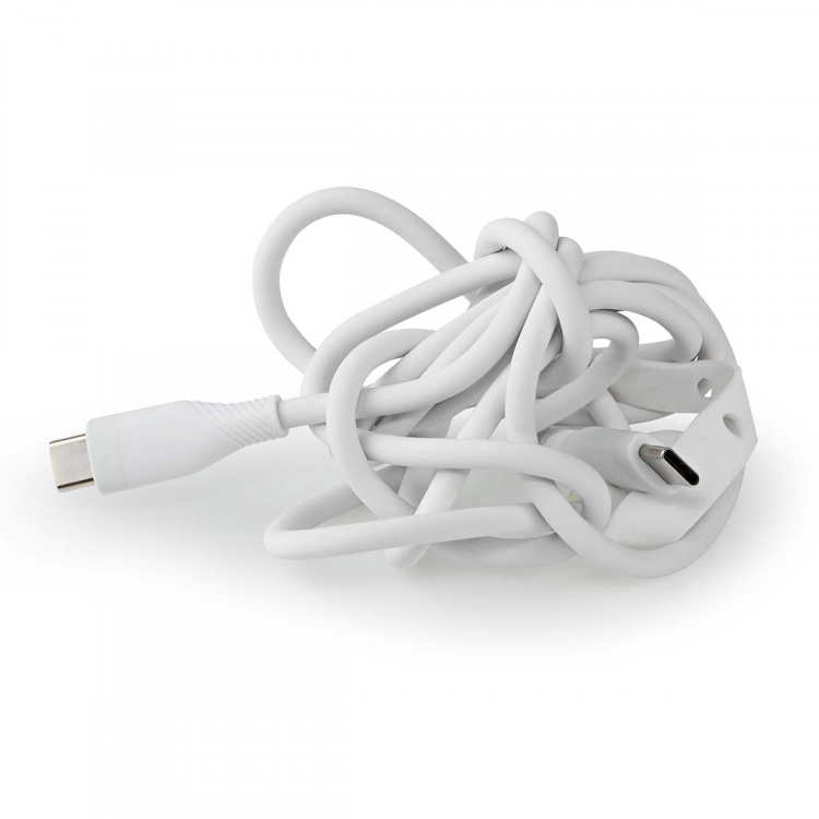 Nedis USB-kabel | USB 2.0 | USB-C™ Hann | USB-C™ Hann | 60 W | 480 Mbps | Nikkel belagt | 1.50 m | Rund | Silikon | Hvit | Boks