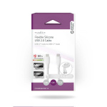 Nedis USB-kabel | USB 2.0 | USB-C™ Hann | USB-C™ Hann | 60 W | 480 Mbps | Nikkel belagt | 1.50 m | Rund | Silikon | Hvit | Boks