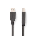 Nedis USB-kabel | USB 3.2 Gen 1 | USB-A Han | USB-B Han | 5 Gbps | Nikkel belagt | 2.00 m | Rund | PVC | Sort | Boks Nedis USB-kabel | USB 3.2 Gen 1 | USB-A Han | USB-B Han | 5 Gbps | Nikkel belagt | 2.00 m | Rund | PVC | Sort | Boks