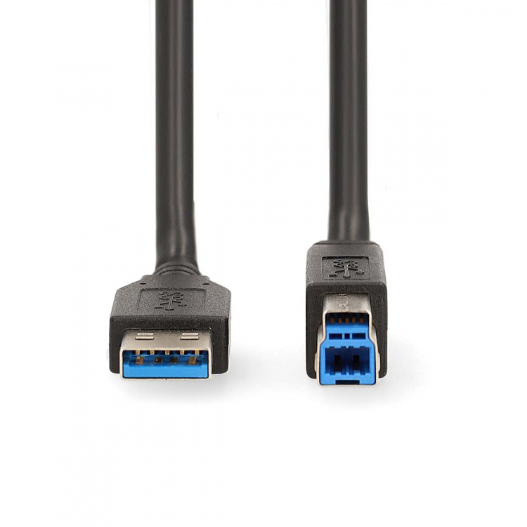 Nedis USB-kabel | USB 3.2 Gen 1 | USB-A Han | USB-B Han | 5 Gbps | Nikkel belagt | 2.00 m | Rund | PVC | Sort | Boks Nedis USB-kabel | USB 3.2 Gen 1 | USB-A Han | USB-B Han | 5 Gbps | Nikkel belagt | 2.00 m | Rund | PVC | Sort | Boks