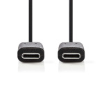 Nedis USB-kabel | USB 3.2 Gen 1 | USB-C™ Hann | USB-C™ Hann | 60 W | 4K@60Hz | 5 Gbps | Nikkel belagt | 2.00 m | Rund | PVC | Sort | Boks Nedis USB-kabel | USB 3.2 Gen 1 | USB-C™ Hann | USB-C™ Hann | 60 W | 4K@60Hz | 5 Gbps | Nikkel belagt | 2.00 m | Rund | PVC | Sort | Boks