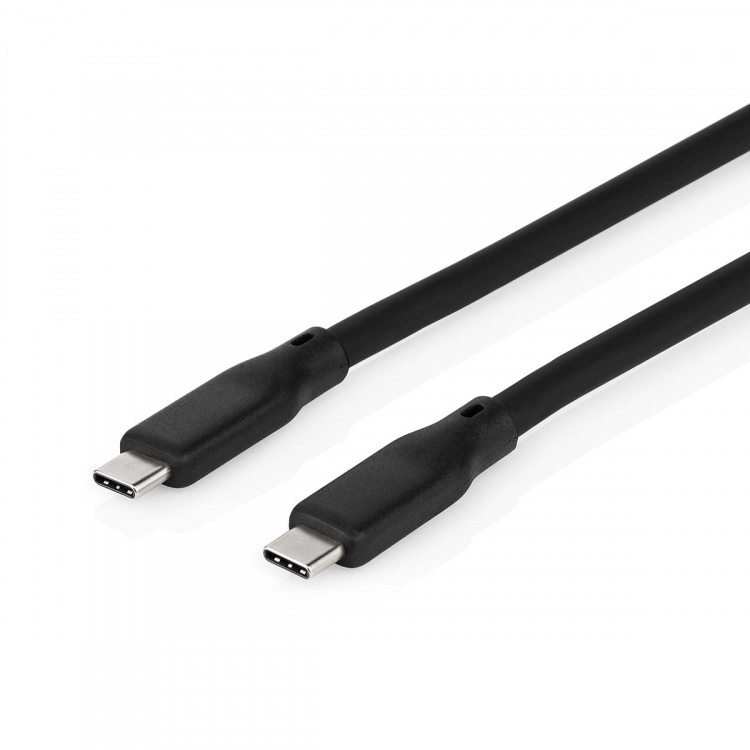 Nedis USB-kabel | USB 3.2 Gen 2 | USB-C™ Hann | USB-C™ Hann | 240 W | 8K@30Hz | 20 Gbps | Nikkel belagt | 1.00 m | Rund | Silikon | Sort | Boks
