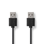 Nedis USB-kabel | USB 2.0 | USB-A Han | USB-A Han | 480 Mbps | Nikkel belagt | 2.00 m | Rund | PVC | Sort | Label Nedis USB-kabel | USB 2.0 | USB-A Han | USB-A Han | 480 Mbps | Nikkel belagt | 2.00 m | Rund | PVC | Sort | Label