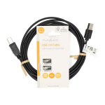 Nedis USB-kabel | USB 2.0 | USB-A Han | USB-B Han | 480 Mbps | Nikkel belagt | 3.00 m | Rund | PVC | Sort | Label