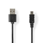 Nedis USB-kabel | USB 2.0 | USB-A Han | Mini 5-Pin Han | 480 Mbps | Nikkel belagt | 2.00 m | Rund | PVC | Sort | Label Nedis USB-kabel | USB 2.0 | USB-A Han | Mini 5-Pin Han | 480 Mbps | Nikkel belagt | 2.00 m | Rund | PVC | Sort | Label
