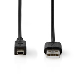 Nedis USB-kabel | USB 2.0 | USB-A Han | Mini 5-Pin Han | 480 Mbps | Nikkel belagt | 2.00 m | Rund | PVC | Sort | Label Nedis USB-kabel | USB 2.0 | USB-A Han | Mini 5-Pin Han | 480 Mbps | Nikkel belagt | 2.00 m | Rund | PVC | Sort | Label