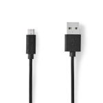 Nedis USB-kabel | USB 2.0 | USB-A Han | USB Micro-B Han | 10 W | 480 Mbps | Nikkel belagt | 1.00 m | Rund | PVC | Sort | Label Nedis USB-kabel | USB 2.0 | USB-A Han | USB Micro-B Han | 10 W | 480 Mbps | Nikkel belagt | 1.00 m | Rund | PVC | Sort | Label