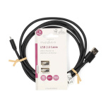Nedis USB-kabel | USB 2.0 | USB-A Han | USB Micro-B Han | 11 W | 480 Mbps | Nikkel belagt | 2.00 m | Rund | PVC | Sort | Label