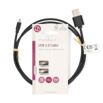 Nedis USB-kabel | USB 2.0 | USB-A Han | USB Micro-B Han | 7.5 W | 480 Mbps | Nikkel belagt | 1.00 m | Rund | PVC | Sort | Label