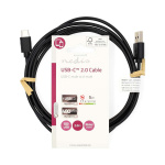 Nedis USB-kabel | USB 2.0 | USB-A Han | USB-C™ Hann | 5 W | 480 Mbps | Nikkel belagt | 2.00 m | Rund | PVC | Sort | Label