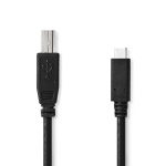 Nedis USB-kabel | USB 2.0 | USB-C™ Hann | USB-B Han | 480 Mbps | Nikkel belagt | 1.00 m | Rund | PVC | Sort | Label Nedis USB-kabel | USB 2.0 | USB-C™ Hann | USB-B Han | 480 Mbps | Nikkel belagt | 1.00 m | Rund | PVC | Sort | Label