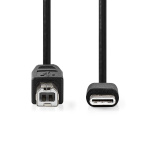 Nedis USB-kabel | USB 2.0 | USB-C™ Hann | USB-B Han | 480 Mbps | Nikkel belagt | 1.00 m | Rund | PVC | Sort | Label Nedis USB-kabel | USB 2.0 | USB-C™ Hann | USB-B Han | 480 Mbps | Nikkel belagt | 1.00 m | Rund | PVC | Sort | Label