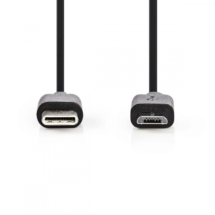 Nedis USB-kabel | USB 2.0 | USB-C™ Hann | USB Micro-B Han | 60 W | 480 Mbps | Nikkel belagt | 1.00 m | Rund | PVC | Sort | Label Nedis USB-kabel | USB 2.0 | USB-C™ Hann | USB Micro-B Han | 60 W | 480 Mbps | Nikkel belagt | 1.00 m | Rund | PVC | Sort | Label