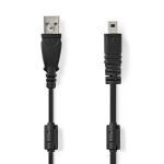 Nedis USB-kabel | USB 2.0 | USB-A Han | UC-E6 8-Pins Mann | 480 Mbps | Nikkel belagt | 2.00 m | Rund | PVC | Sort | Label