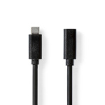 Nedis USB-kabel | USB 3.2 Gen 1 | USB-C™ Hann | USB-C™ Hunn | 60 W | 4K@60Hz | 5 Gbps | Nikkel belagt | 1.00 m | Rund | PVC | Sort | Label