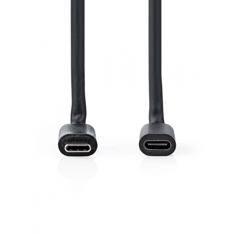 Nedis USB-kabel | USB 3.2 Gen 1 | USB-C™ Hann | USB-C™ Hunn | 60 W | 4K@60Hz | 5 Gbps | Nikkel belagt | 1.00 m | Rund | PVC | Sort | Label