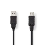 Nedis USB-kabel | USB 2.0 | USB-A Han | USB Micro-A | 480 Mbps | Nikkel belagt | 2.00 m | Rund | PVC | Sort | Plastpose Nedis USB-kabel | USB 2.0 | USB-A Han | USB Micro-A | 480 Mbps | Nikkel belagt | 2.00 m | Rund | PVC | Sort | Plastpose