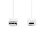 Nedis USB-kabel | USB 2.0 | USB-A Han | USB Micro-B Han | 480 Mbps | Nikkel belagt | 1.00 m | Flatt | PVC | Hvit | Konvolutt
