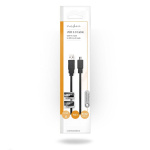 Nedis USB-kabel | USB 2.0 | USB-A Han | USB Micro-B Han | 480 Mbps | Nikkel belagt | 1.00 m | Flatt | PVC | Sort | Konvolutt