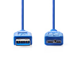 Nedis USB-kabel | USB 3.2 Gen 1 | USB-A Han | USB Micro-B Han | 5 Gbps | Nikkel belagt | 5.00 m | Rund | PVC | Blå | Konvolutt Nedis USB-kabel | USB 3.2 Gen 1 | USB-A Han | USB Micro-B Han | 5 Gbps | Nikkel belagt | 5.00 m | Rund | PVC | Blå | Konvolutt