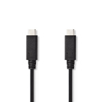 Nedis USB-kabel | USB 3.2 Gen 2 | USB-C™ Hann | USB-C™ Hann | 15 W | 10 Gbps | Nikkel belagt | 1.00 m | Rund | PVC | Sort | Stikkord Nedis USB-kabel | USB 3.2 Gen 2 | USB-C™ Hann | USB-C™ Hann | 15 W | 10 Gbps | Nikkel belagt | 1.00 m | Rund | PVC | Sort | Stikkord