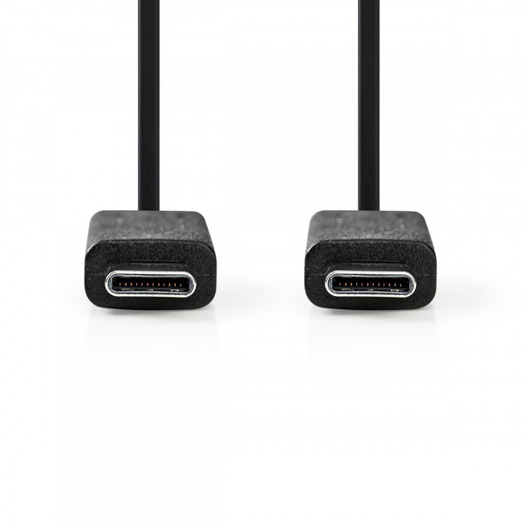 Nedis USB-kabel | USB 3.2 Gen 2 | USB-C™ Hann | USB-C™ Hann | 15 W | 10 Gbps | Nikkel belagt | 1.00 m | Rund | PVC | Sort | Stikkord Nedis USB-kabel | USB 3.2 Gen 2 | USB-C™ Hann | USB-C™ Hann | 15 W | 10 Gbps | Nikkel belagt | 1.00 m | Rund | PVC | Sort | Stikkord