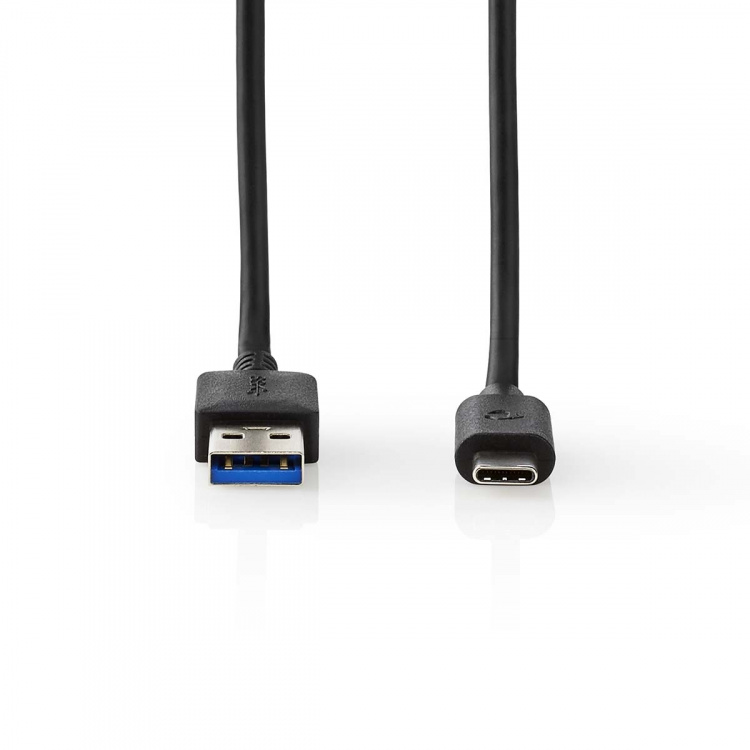 Nedis USB-kabel | USB 3.2 Gen 1 | USB-A Han | USB-C™ Hann | 60 W | 5 Gbps | Nikkel belagt | 2.00 m | Rund | PVC | Sort | Boks