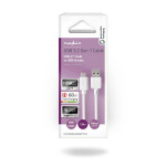 Nedis USB-kabel | USB 3.2 Gen 1 | USB-A Han | USB-C™ Hann | 60 W | 5 Gbps | Nikkel belagt | 1.00 m | Rund | PVC | Hvit | Boks