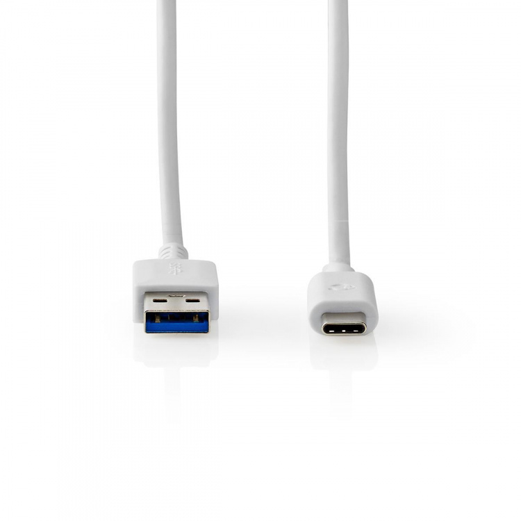 Nedis USB-kabel | USB 3.2 Gen 1 | USB-A Han | USB-C™ Hann | 60 W | 5 Gbps | Nikkel belagt | 2.00 m | Rund | PVC | Hvit | Boks